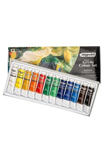 Adel Bıgpoınt 12 Renk Akrilik Boya Tüp 12 Ml