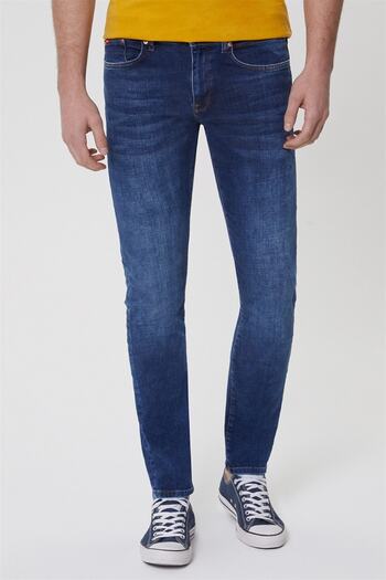Lee Cooper John Ανδρικό Jean Παντελόνι Superslim Fit Keita Alb Mid