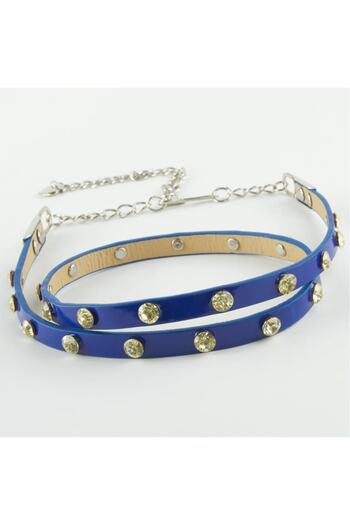 Bijuteri Net Curea de damă din piele Blue Stone - Model clasic