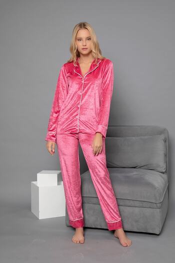 ELİTOL Velvet Buttoned Pajama Set