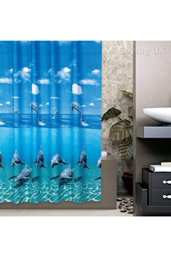 Zethome Banyo Perdesi 1x120x200 Tek Kanat Duş Perdesi Halka Hediyeli 8852