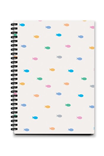 AKILLICA 10x14 cm Spiral Leaf Lined Notebook - 64 Paper Cover Notebook