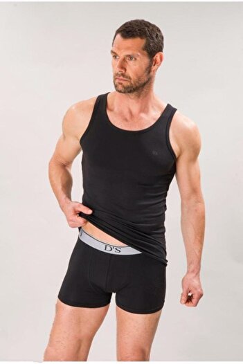 D'S Damat Men's Black Athlete Boxer Suit Set