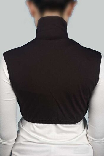 Altobeh Γυναικείο μισό σώμα με ζιβάγκο Zero Sleeve Full Throat Lycra Combed Cotton - Σκούρο καφέ
