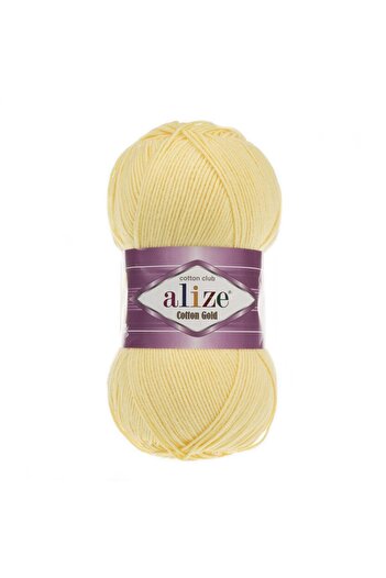 Alize Літній бавовняний ниток Cotton Gold Amigurumi Punch Ipi 187 Світло-жовтий