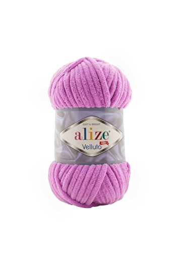 Alize Subebek 5 Pieces Velluto Velvet Hand Knitting Yarn Color: 378 Orchid