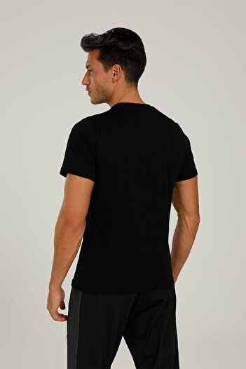 lumberjack Ct102 Basic C-neck T-shirt Μαύρο ανδρικό μπλουζάκι