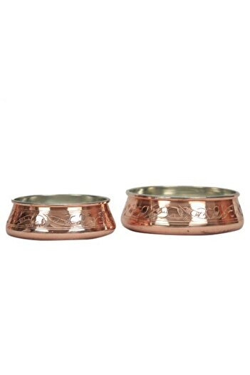 Ustası Antepte Copper Concept Handmade Carved Copper Snack Bowl Set of 2