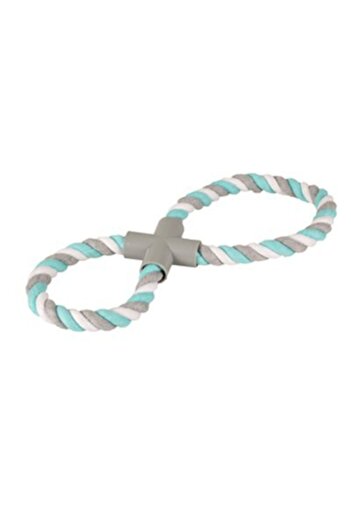 Flamingo Green White 8 Shaped Fabric Rope Dog Toy