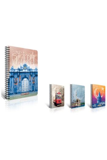 Gıpta Spiral Notebook Istanbul Cardboard Cover Striped 80 Yp A4