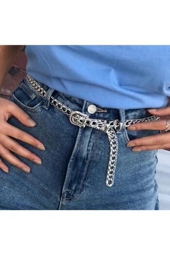 Fiori Silver Chain Belt