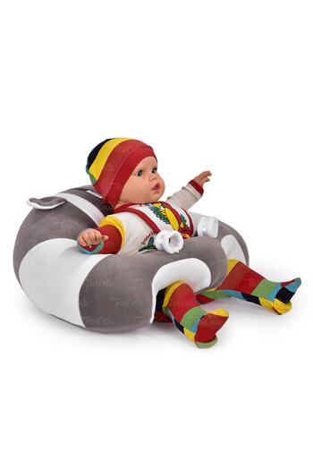 TOKKO Fiber Filling Baby Seating Supported - Anti-Tipping Seat - Gray White Large Baby Seating