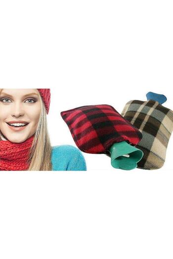 CMT Plush Warm Water Bag with Fleece Cover Small Size Hand and Foot Warmer