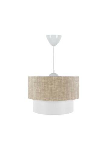 EvLight Triple Room Set Chandelier and Wooden Lampshade Kumbeige
