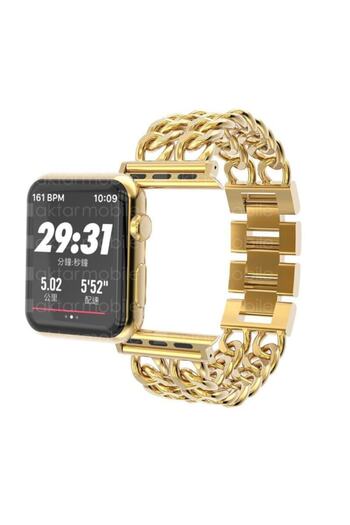AktarMobile Watch 9 8 7 6 Se 5 4 3 2 1 - 38 / 40 / 41 Mm Uyumlu Zincirli Metal Kordon Zincir Tasarım Kayış