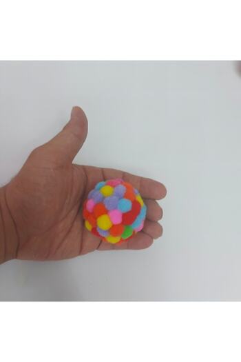 Lazy Pet Toys Pompom Ball Cat Toy // Rainbow Color [ 1 Piece ]