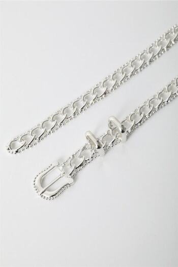 Fiori Silver Chain Belt