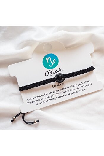 Planet Butik Natural Stone Zodiac Bracelet Capricorn Onyx Stone