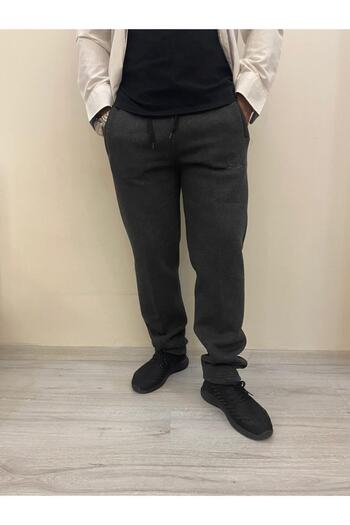 BENESSE Φούτερ Unisex με τρεις κλωστές ανθρακί γκρι ίσιο πόδι
