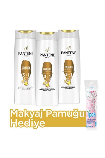 Pantene 400ml X 3 Makeup Cotton - Shampoo Cream, Care Cure Repair Protector