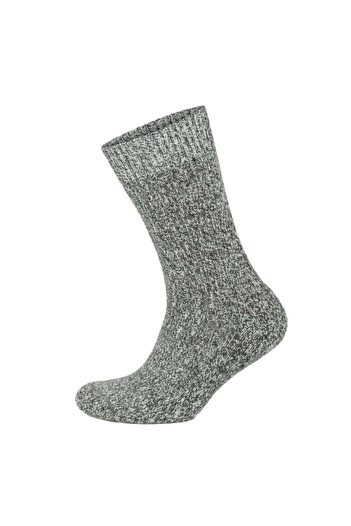 on my way Onmyway 3 Çift Norveç Tipi Termal Etkili Yünlü Çorap Norwegian Socks Gri
