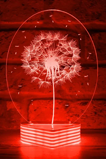 Hediye Kovanı Dandelion Flower 3D Led Lamp