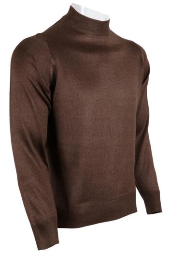 Modarar Men's Brown Sweater Half Fisherman's Wool Classic Regular Cut Rar00799