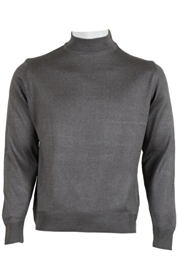 Modarar Men's Gray Sweater Half Fishing Wool Classic Regular Cut Rar00800