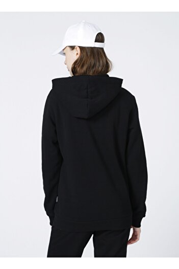ONLY Hooded Comfortable Plain Black Women's Sweatshirt