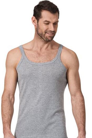 Namaldı Gray Melange 122 Full Cotton Men's Tank Top - Thin Strap Rib