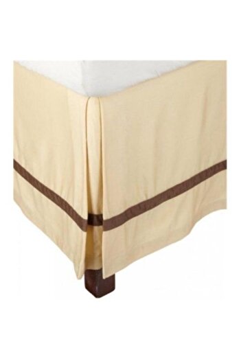 METİNEV Beige Color Brown Striped Base Skirt Dac Linen Thick