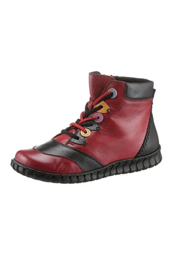 İNZE AYAKKABI Red Black Genuine Leather-Model Name: Copenhagen