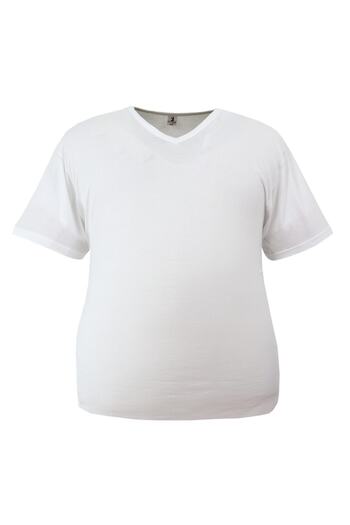 Redzone Men's Large Size Oversize V-Neck Undershirt Tank Top White