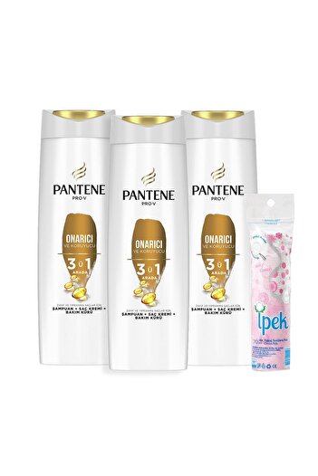 Pantene 400ml X 3 Makeup Cotton - Shampoo Cream, Care Cure Repair Protector