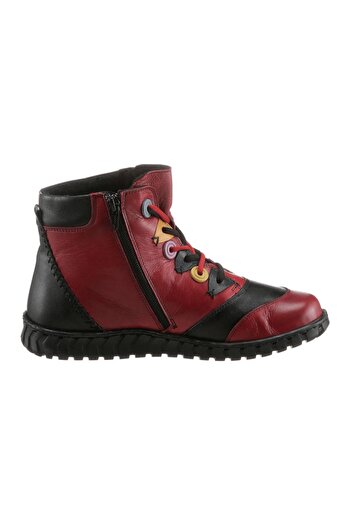 İNZE AYAKKABI Red Black Genuine Leather-Model Name: Copenhagen