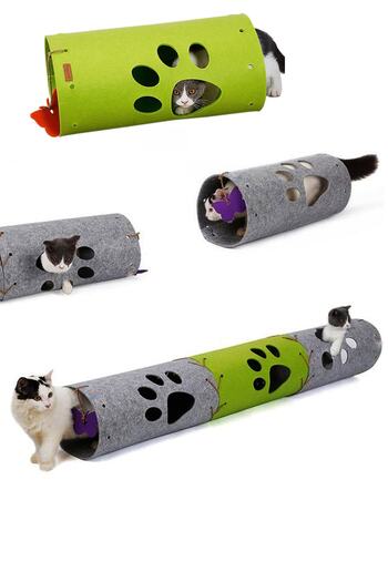 UTKU TASARIM Cat Tunnel 3 Pieces Can Be Added Functional Pet Toy Tunnel Md7