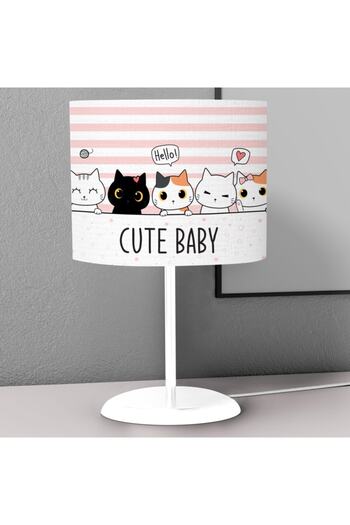 instababyrooms Patterned Baby Cats - Digital Printed Children's Room Desktop Lampshade Chandelier