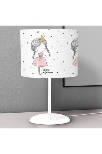 instababyrooms Girl Patterned Pink Shy Children's Room - Digital Printed Desktop Lampshade Chandelier