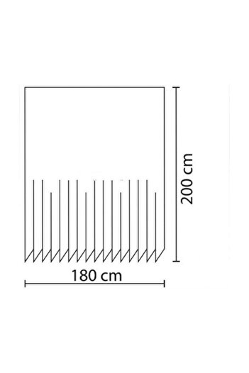 Zethome Banyo Perdesi 1x180x200 Tek Kanat Duş Perdesi Halka Hediyeli Duşakabin Perdesi Waterfall