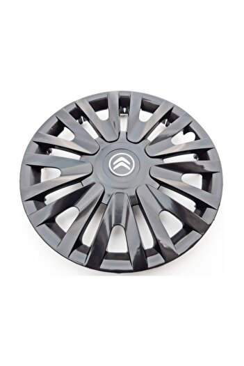 Seta 15'' Inç Citroen Jant Kapağı 4 Adet Çelik Jant Görünümlü Parlak Siyah - Kırılmaz Esnek