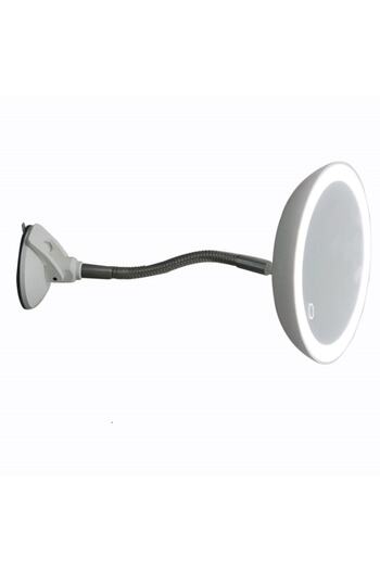 LAND OF MYTH Bathroom Makeup with LED Light - Shaving Mirror, 10x HD Zoom, Dimmable Touch Dimming, Flexible Arm