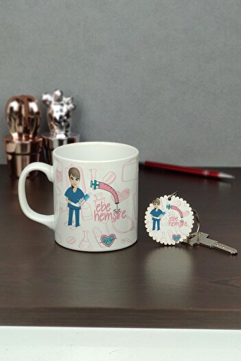 Hediyelen Midwife Nurse Mug Cup And Keychain Set