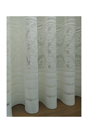 Esse Home Kdk Knitted Patterned Tulle Curtain 100% Original Product High Quality, Sparse Pleat, 1/2 200x260 cm