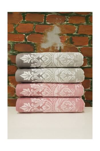 Özdilek 4 Pieces Ayda Hand and Face Towel Velvet