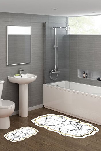Alanur Home Alanur Fulya Laser Cut 2 Piece Bathroom Set St210192gr