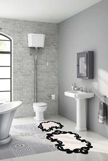 Alanur Home Alanur Daisy Laser Cut 2-Piece Bathroom Set St210fg416sy