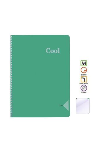 KESKİN COLOR Keskin A4 Зошит 72 арк. Без ліній (гладкий) Spr. Pp. Kpk. Cool Зелений