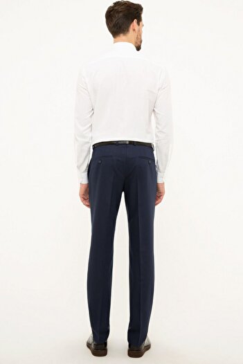 Bilgiçler Classic Cut Navy Blue Fabric Panutulon