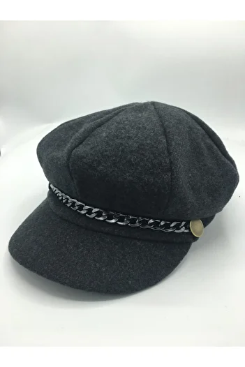 GONCA ŞAPKA Luxury Baretta Beret with Chain