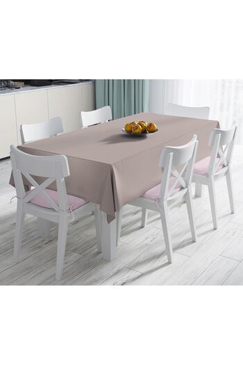 Realhomes Digital Printed Plain Mink Colored Tablecloth
